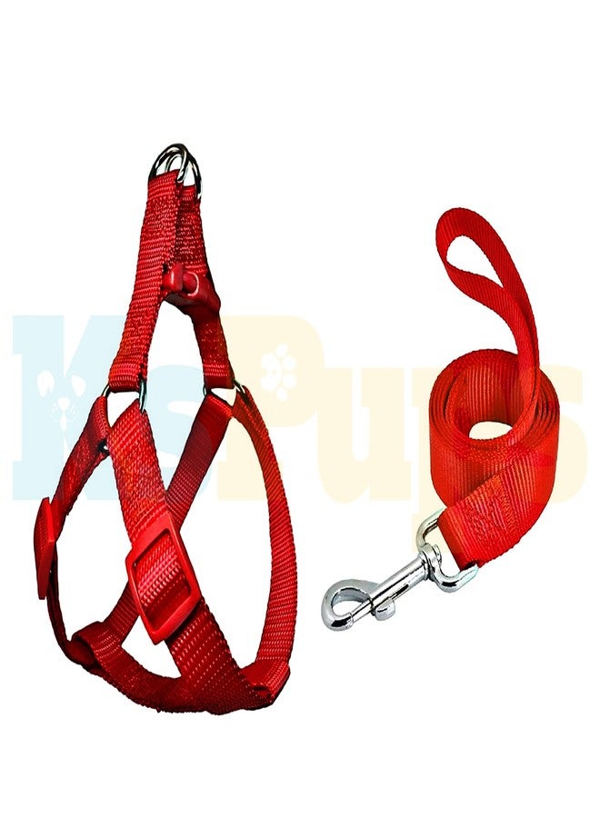 KsPups Nylon Adjustable Leash with Harness Set 0.5 Inch Puppy Harness for Small & Medium Dogs - 15 MM (Available As Per Color) - Image 5